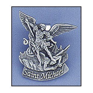 St. Michael Visor Clip for Men or Women. Patron Saint of Police Officers & Emt's & Protection. Michael the Archangel Is Known for Protection As Well As the Patron of Against Danger At Sea, Against Temptations, Ambulance Drivers, Artists, Bakers