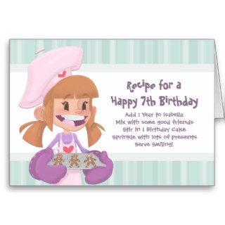 Little Girl Happy Birthday Recipe Greeting Card