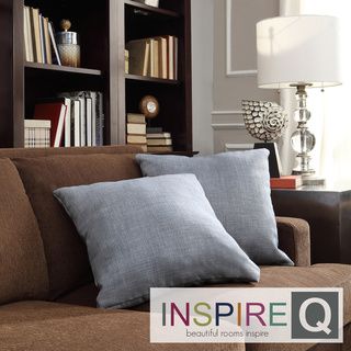 INSPIRE Q Clybourn 18 inch Toss Light Blue Linen Accent Pillow (Set of 2) INSPIRE Q Throw Pillows