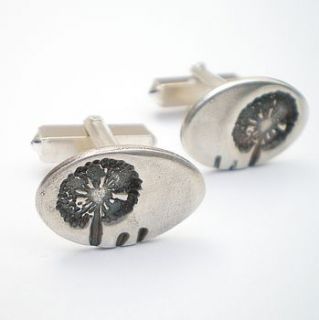 dandelion wish silver cuff links by ali bali jewellery