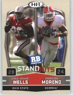 2009 Sage HIT 53 Knowshon Moreno & Chris Beanie Wells (Top 2009 Running Backs) First Card of the 2009 NFL Rookies   Shipped in a Protectective Display Case Sports Collectibles