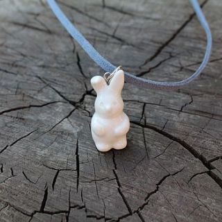 porcelain rabbit pendant by nest