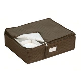 Quilted China Cup Storage in Brown China & Stemware Storage