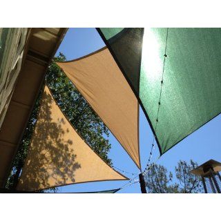 Coolaroo Ready to Hang Triangle Shade Sail Canopy, Pebble, 11 Feet 10 Inch Triangle  Patio, Lawn & Garden