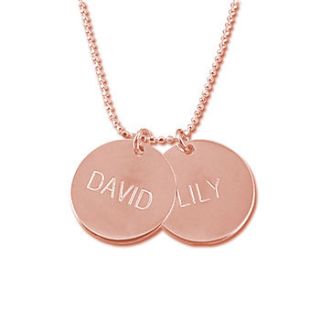 personalised engraved name discs necklace by anna lou of london