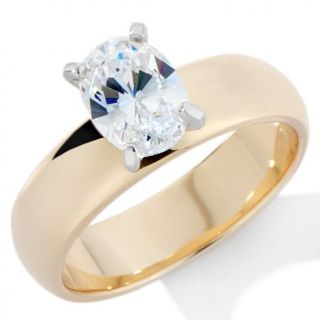 Absolute Oval Wide Band Solitaire Ring