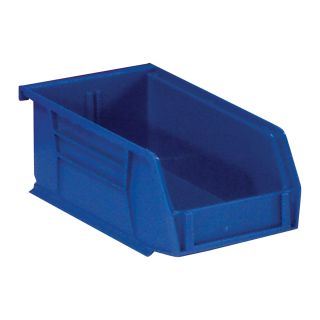 Quantum Storage Heavy Duty Stacking Bins — 10 7/8in. x 5 1/2in. x 5in. Size, Blue, Carton of 12  Ultra Stack   Hang Bins