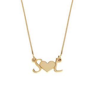 personalised initial heart necklace by anna lou of london