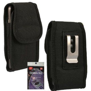 Verizon Casio G'zOne Ravine 2 Vertical heavy duty rugged canvas cell phone case with Velcro closure, metal clip and belt loop under the clip. Great for Hiking, Camping, Construction, Landscapers outdoor activity. Comes with Antenna Booster. Cell Phone