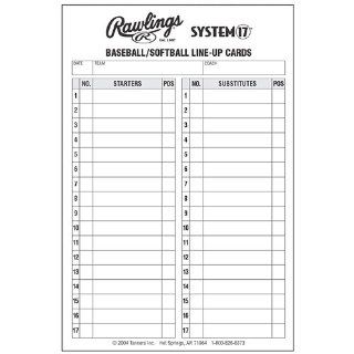 Rawlings System 17 Baseball/Softball Lineup Cards  Coach And Referee Scorebooks  Sports & Outdoors