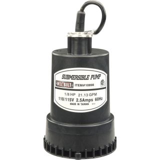 Wel-Bilt Submersible Water Pump — 1in. Port, 1268 GPH, 1/8 HP