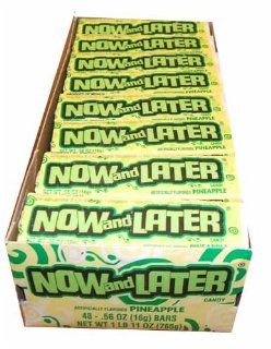 Now and Later Pineapple Flavored Candy Twenty Four 6 Piece Bars  Taffy Candy  Grocery & Gourmet Food