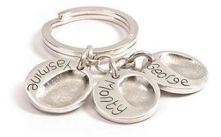 fingerprint charm keyring by fingerprint jewellery