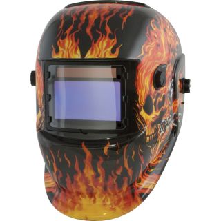 Shop Iron Variable-Shade Auto-Darkening Welding Helmet — Flame Graphics, Model# 41266  Welding Helmets