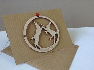 boxing hares gift card by hickory dickory designs