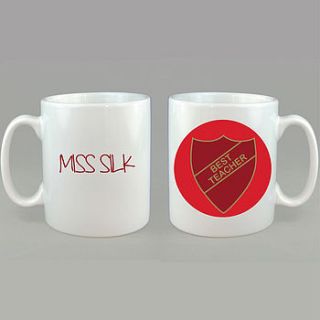 personalised 'badge teachers mug' by a piece of ltd