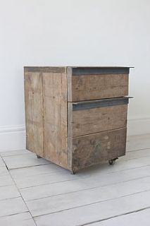 reclaimed board drawer unit on castors by inspirit