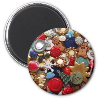 Christmas Gingerbread Men Buttons Fridge Magnets