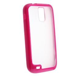 Clear with Hot Pink Trim TPU Skin Case for Samsung Galaxy S II T989 Eforcity Cases & Holders