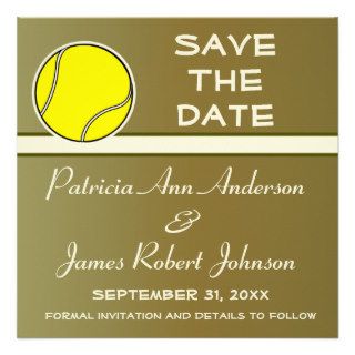 Tennis Save The Date Wedding Announcement