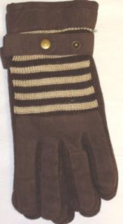 Suede and Microfiber Lined Luxurious Looking One Size Brown Ski Gloves for Men Clothing