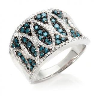 Rarities Fine Jewelry with Carol Brodie 1.48ct Blue and White Diamond Band Rin