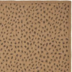 Indoor/ Outdoor Natural/ Leopard Print Rug (7'10' x 11') Safavieh 7x9   10x14 Rugs