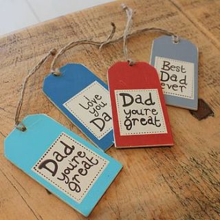 set of dad gift tags by ella james