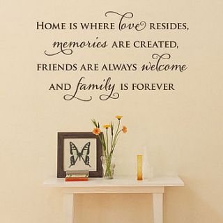 'your home' wall sticker quote by making statements