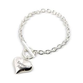 engravable sterling silver heart bracelet by lovethelinks
