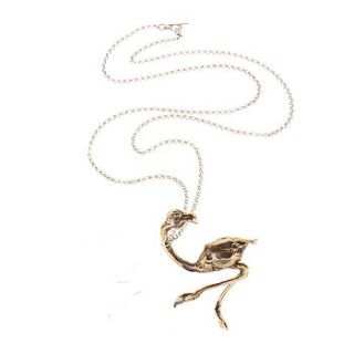 bronze flamingo necklace by by emily