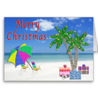 Tropical Christmas Cards with Beach