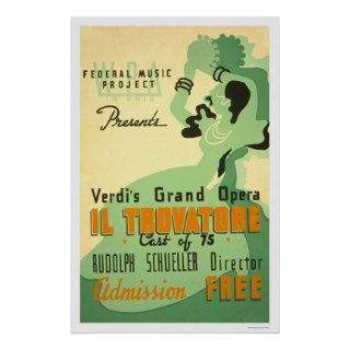 Verdi Il Trovatore 1937 WPA Poster