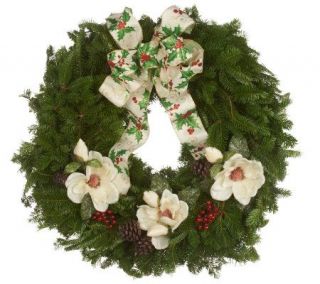 Del. Week 12/2 32 Glistening Magnolia Wreath by Valerie —
