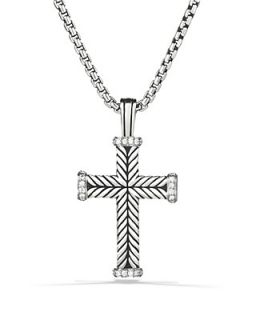 David Yurman Chevron Cross with Diamonds on Chain, 22"'s