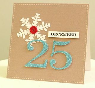 handmade 25th december christmas card by thoughts of you