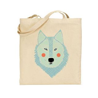 cotton tote bag, winter wolf, illustration by alice rebecca potter