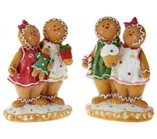 2 piece Glittered Gingerbread Boys & Girls by Valerie —