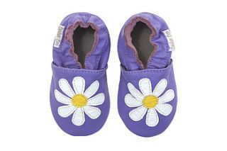 daisy flower leather baby shoes by baba+boo