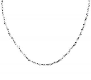 VicenzaSilver Sterling 18 Diamond Cut Twisted Bead Necklace, 6.0g —