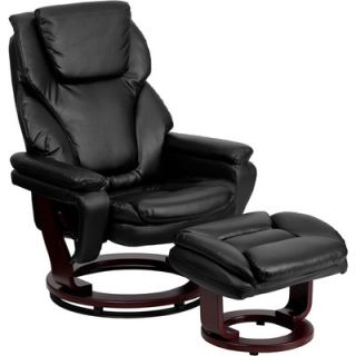FlashFurniture Contemporary Leather Recliner and Ottoman