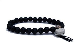 personalised black wish bracelet by chamomile barn