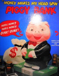 Animated Piggy Bank "Money Makes My Head Spin" Toys & Games