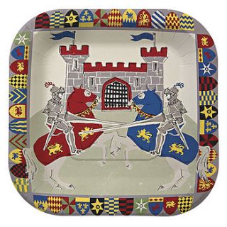 knights and dragons paper party plates by posh totty designs interiors