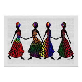 African Dance Of Sisterhood Print