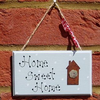 handmade wooden home sweet home sign by brambleberries