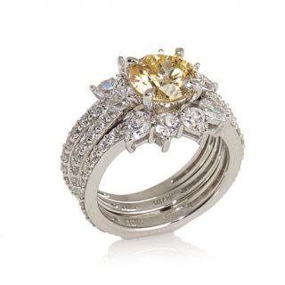 Jean Dousset 5.32ct Absolute™ Canary "Flower" Ring Guard Set