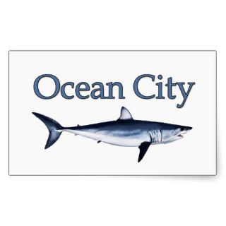 Ocean City Maryland Logo (mako shark) Rectangular Stickers