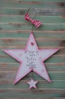 handmade 'star is born' sign by primitive angel country store