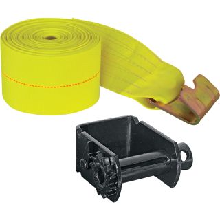 Buyers Sliding Winch and Strap Kit — 30ft.L x 4in.W  Winch Style Tie Down Straps